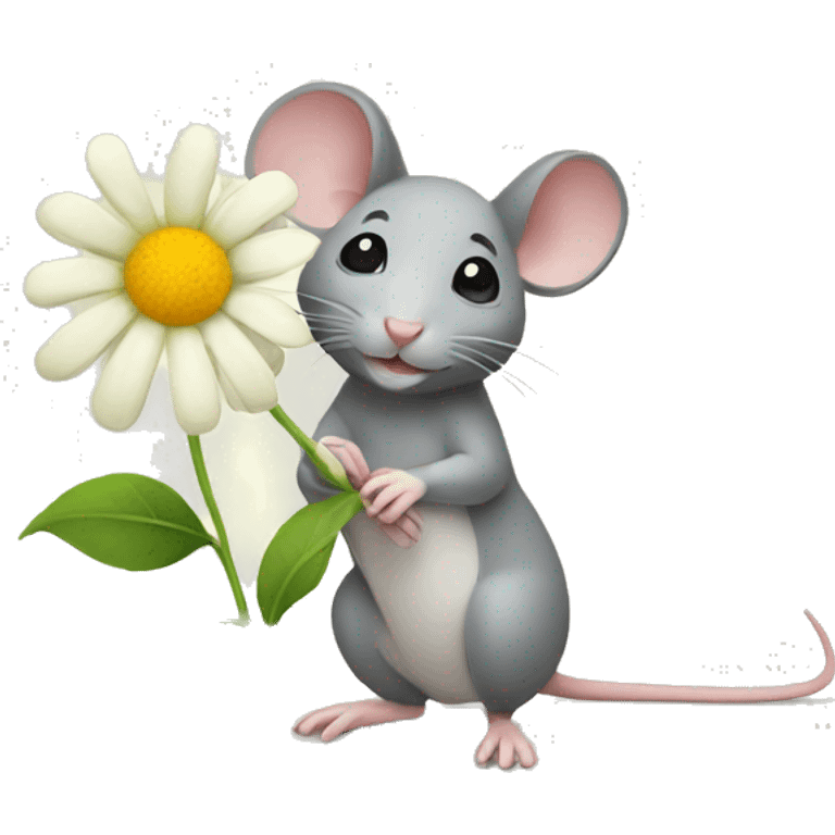 Mouse with a flower emoji