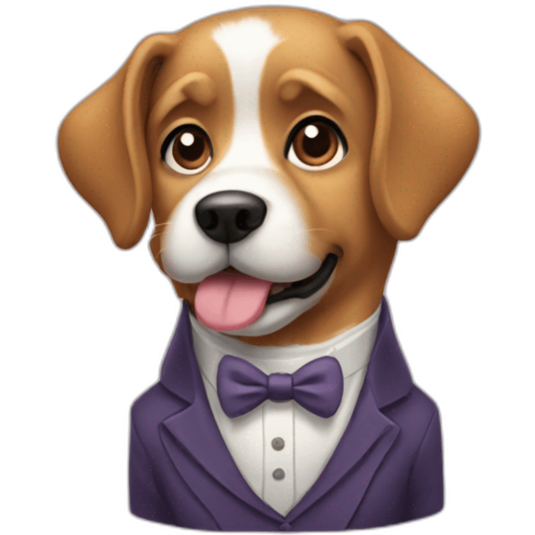 Dog with formal clothes emoji