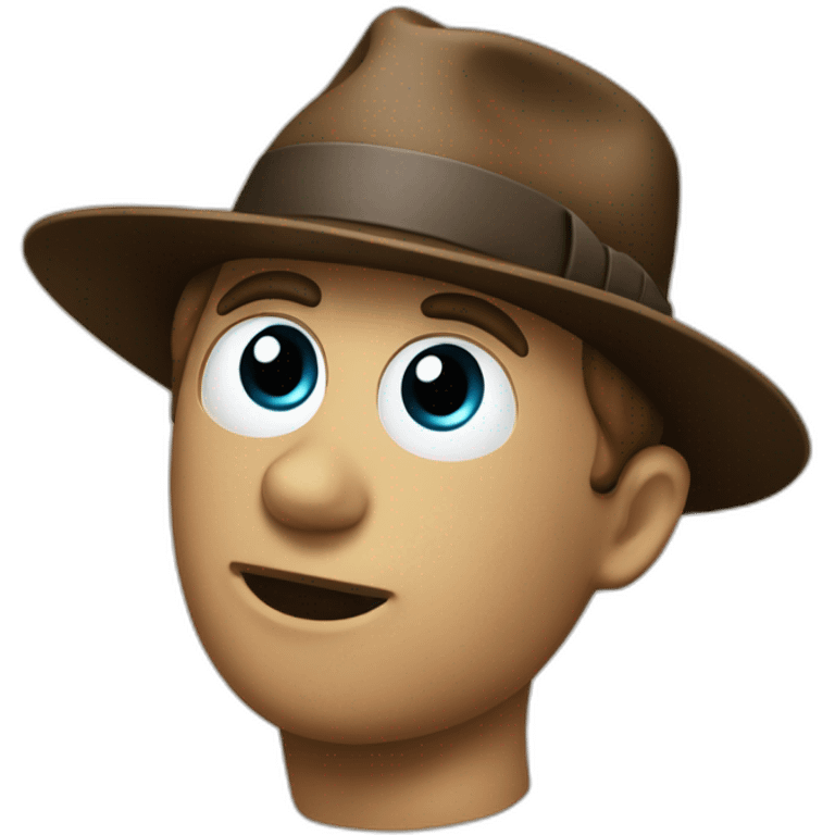 Uranus with brown detective fedora emoji