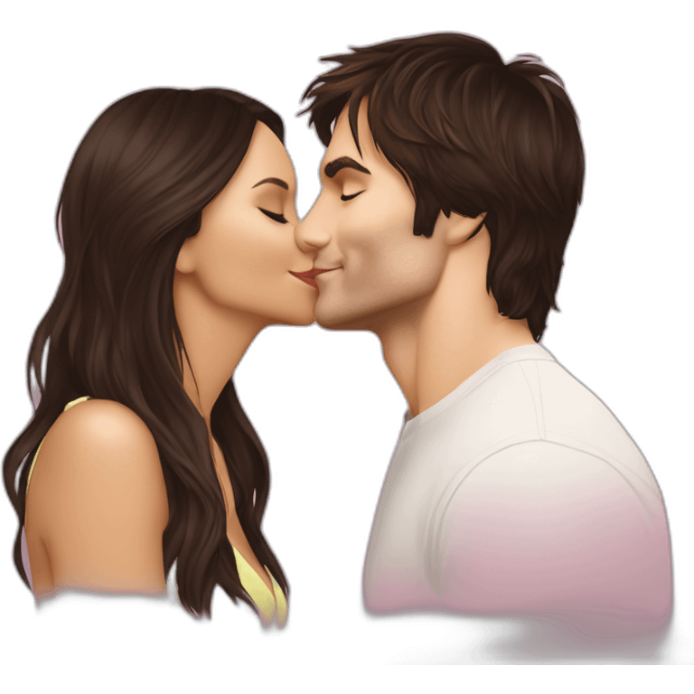 Ian Somerhalder kissing Nina Dobrev emoji