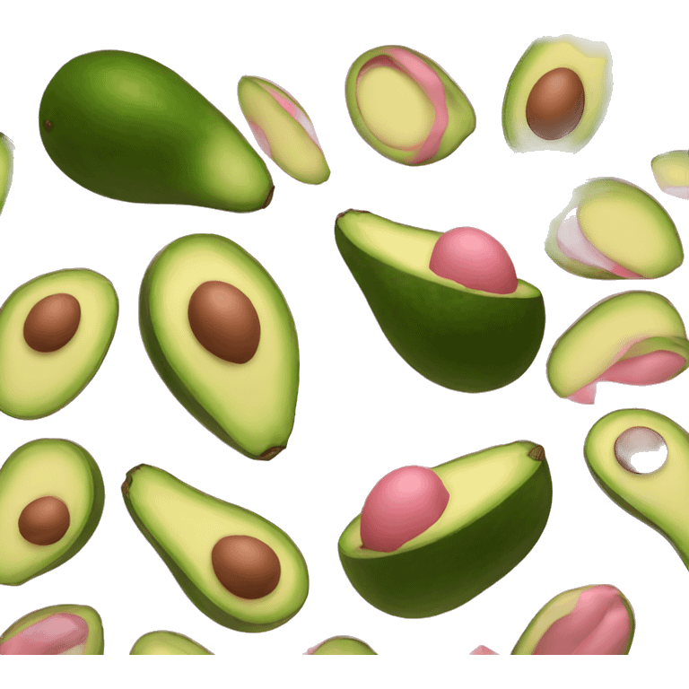 Pink avocado with lasges emoji