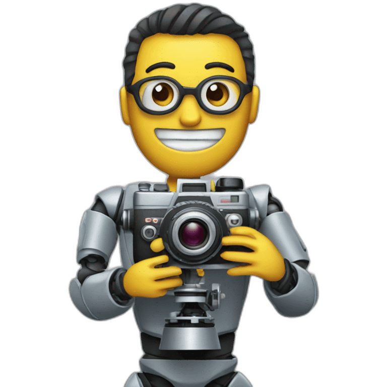 robot director holding a film camera emoji