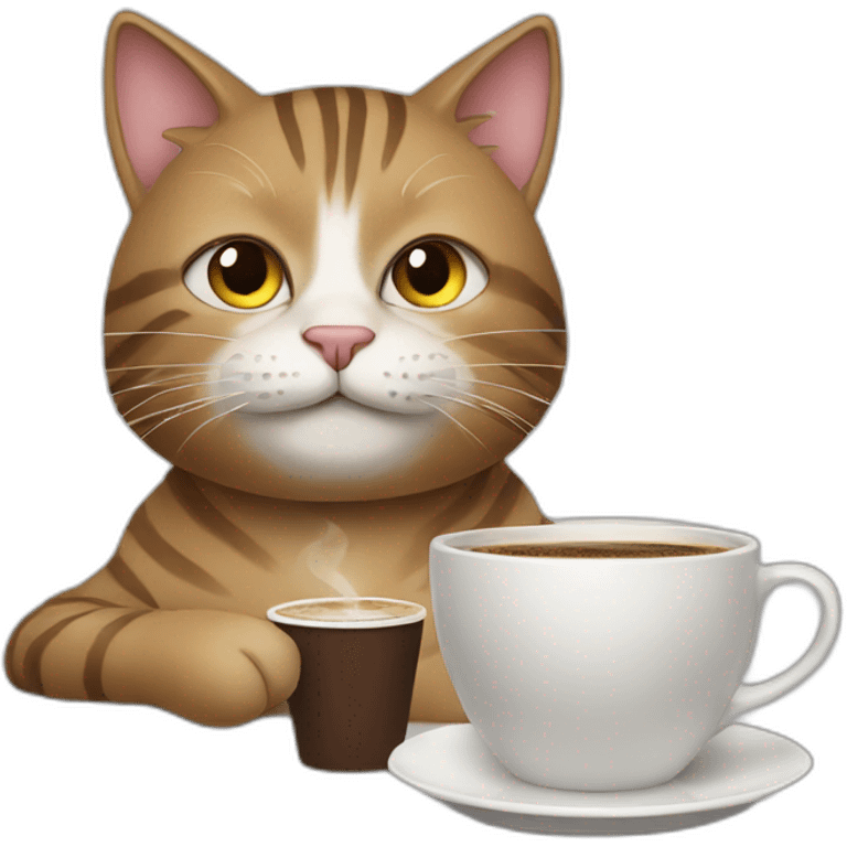 cat drinks coffee emoji