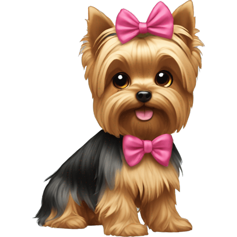 Yorkie with a bow emoji