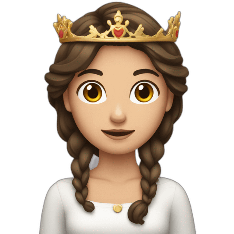 Une femme brune avec une couronne et un couteau dans la main emoji