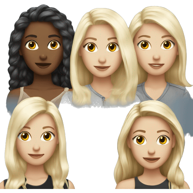 3 white blonde friends emoji