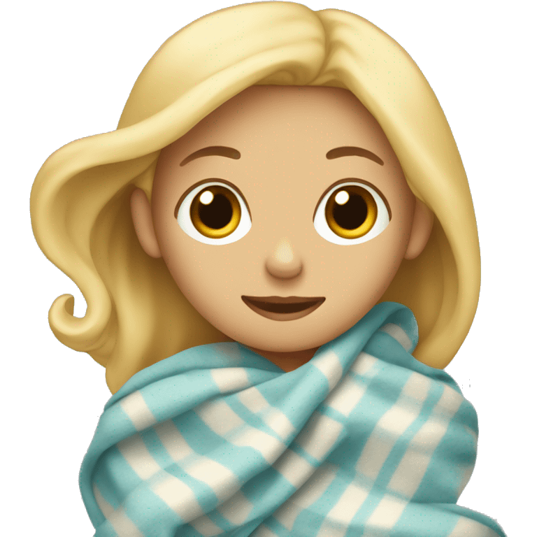  blonde girl wrapped in a blanket emoji