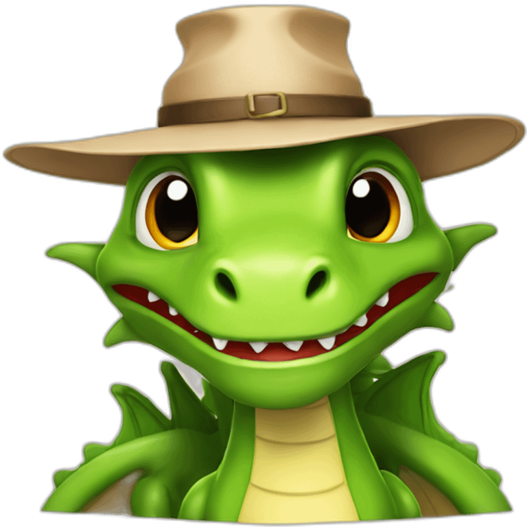 Dragon avec un chapeau emoji