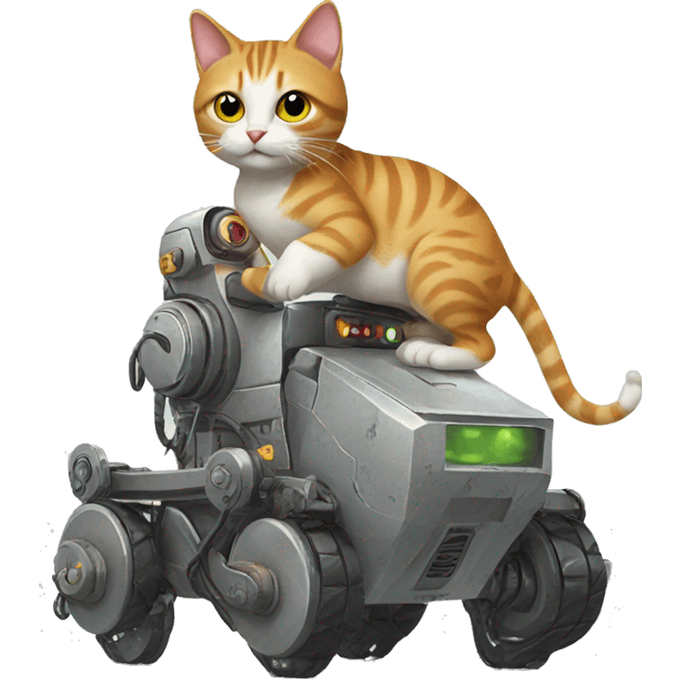 Cat riding a robot emoji