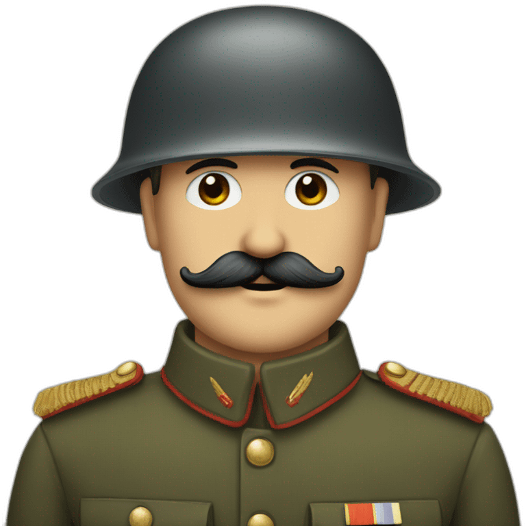 small squared mustache on german soldier emoji