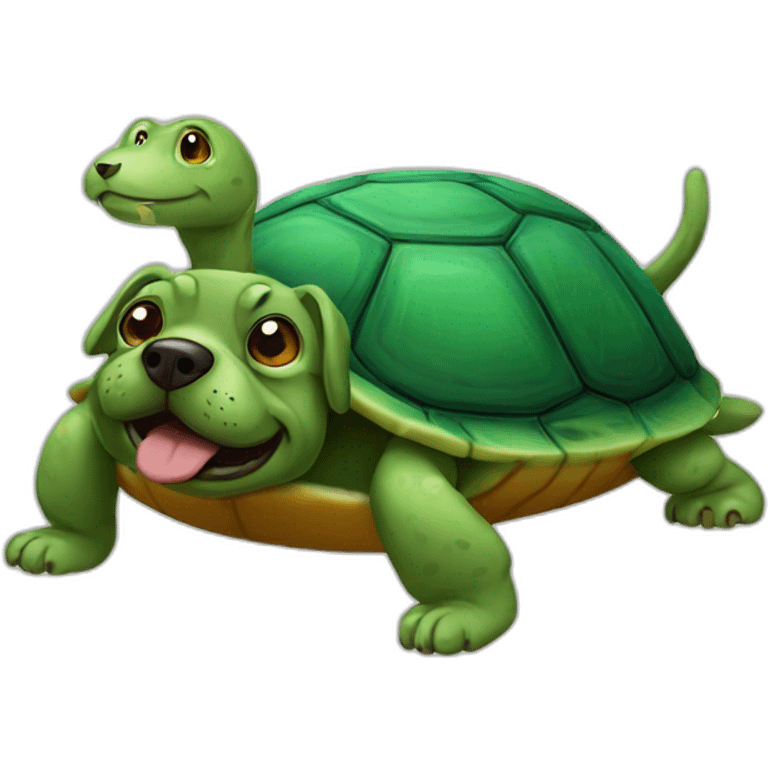 Dog on a turtle emoji