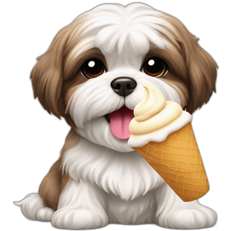 shihtzu eating icecream emoji