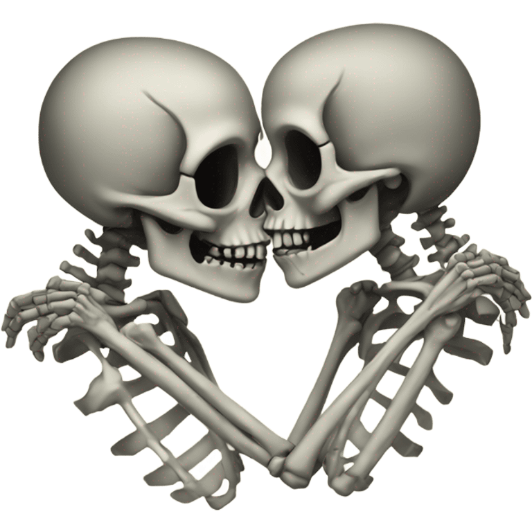 skeleton kiss emoji