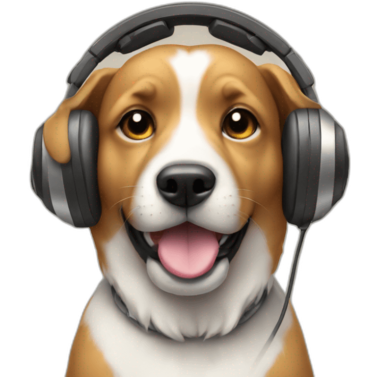 Dog with headphones  emoji