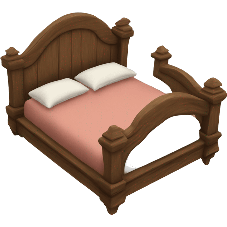 Fantasy bed. wooden shaped bed emoji