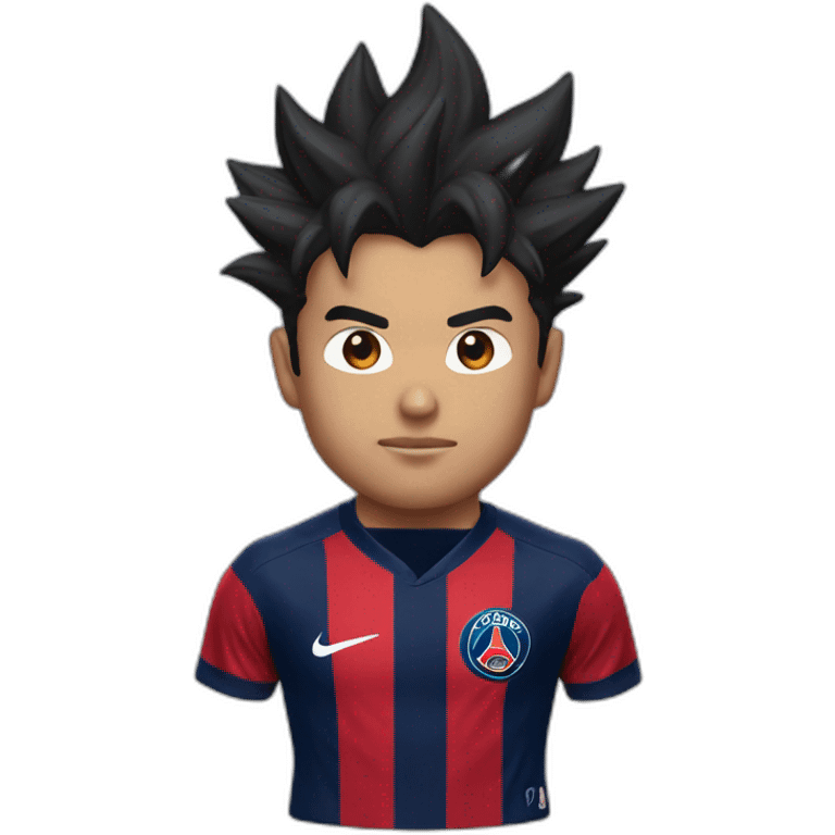 san goku head with a psg home kit emoji