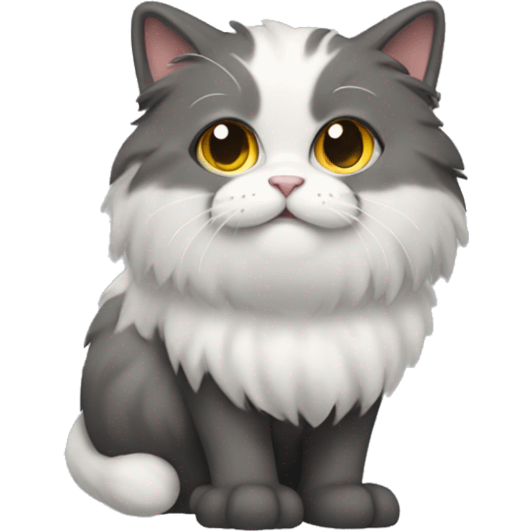 full body of a fluffy cat, standing sideways emoji