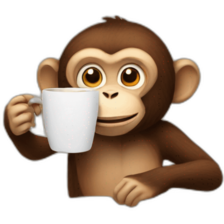 monkey drinking coffee emoji