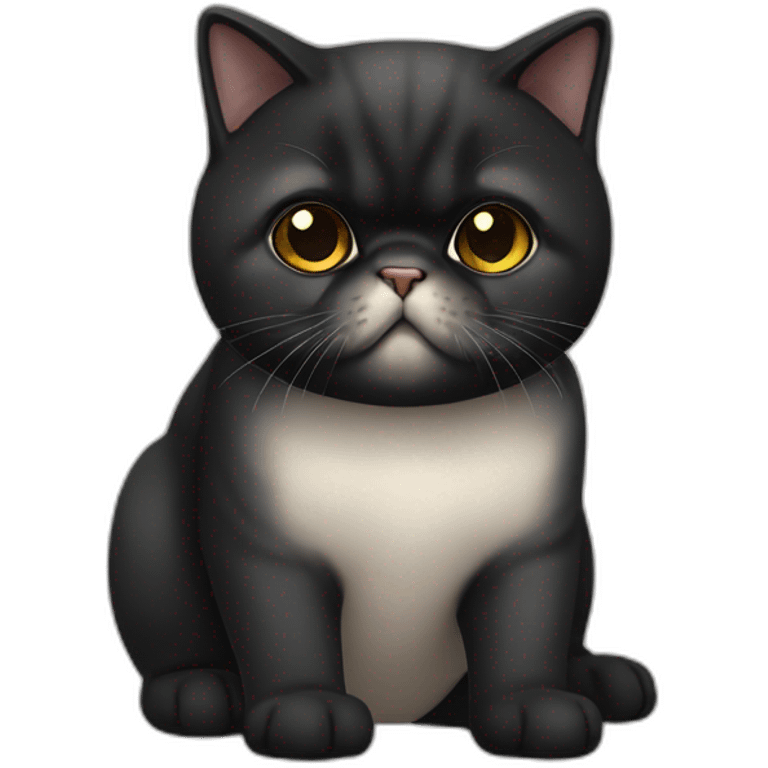 Black exotic shorthair cat emoji