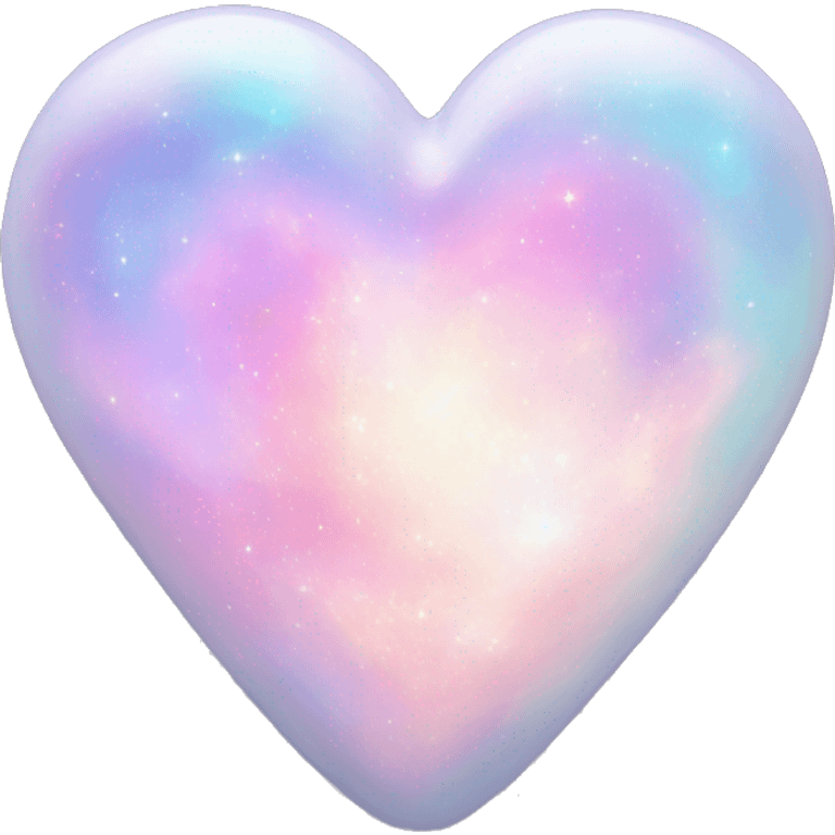 Pastel White iridescent nebula heart emoji