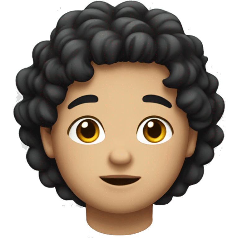 A chubby young boy with black wavy hair. emoji