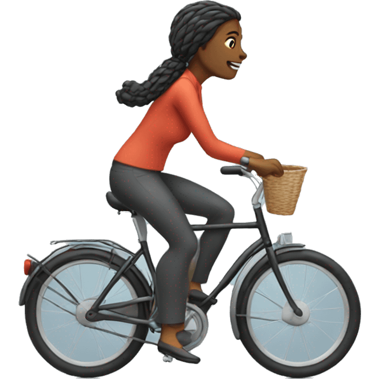 Lady riding a bike emoji