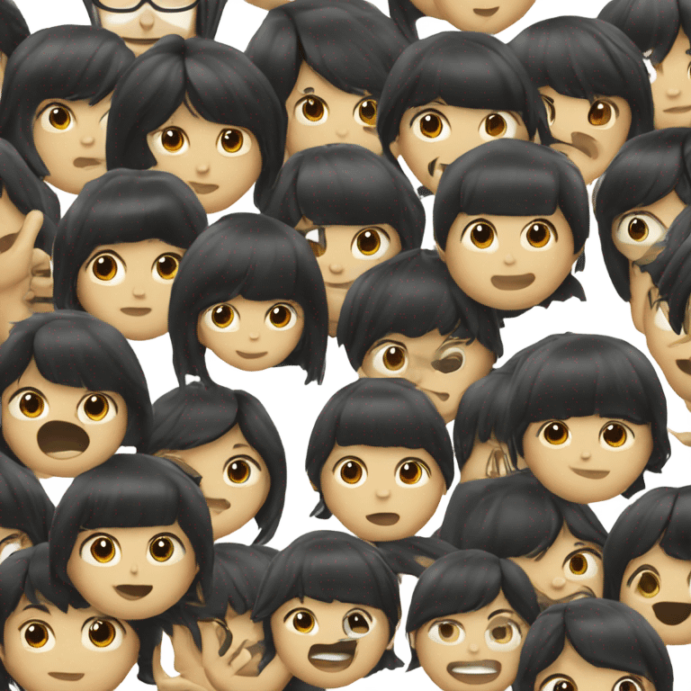 Emoji with a black bob and full bangs  emoji