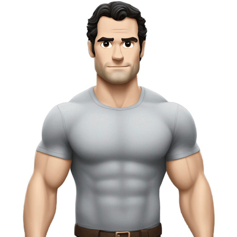 Henry Cavill showcasing his strong build and natural details emoji