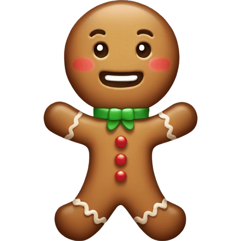 calm cute gingerbread man emoji