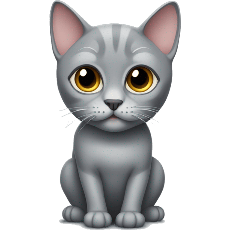 British fold-eared grey cat emoji