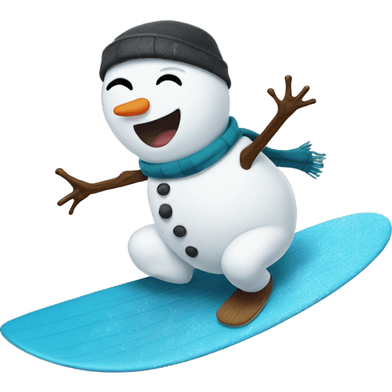 Snowman surfing  emoji