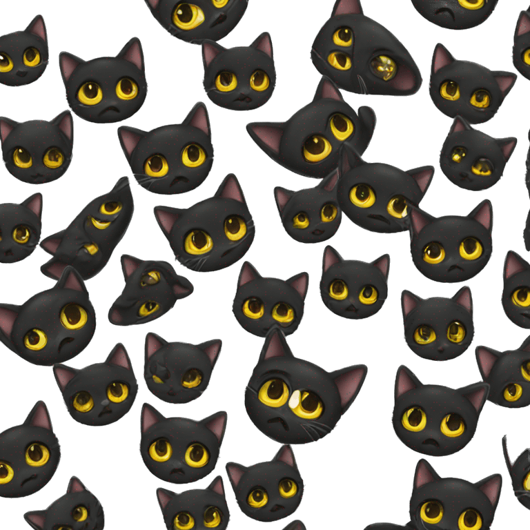 Black cat with yellow eyes  emoji