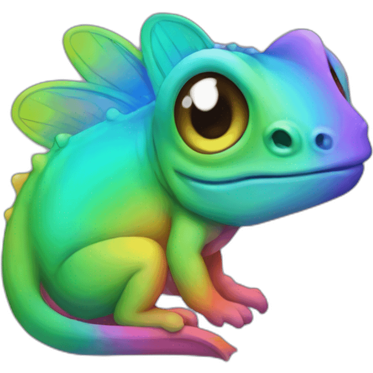 cute rainbow cameleon like ios emoji emoji