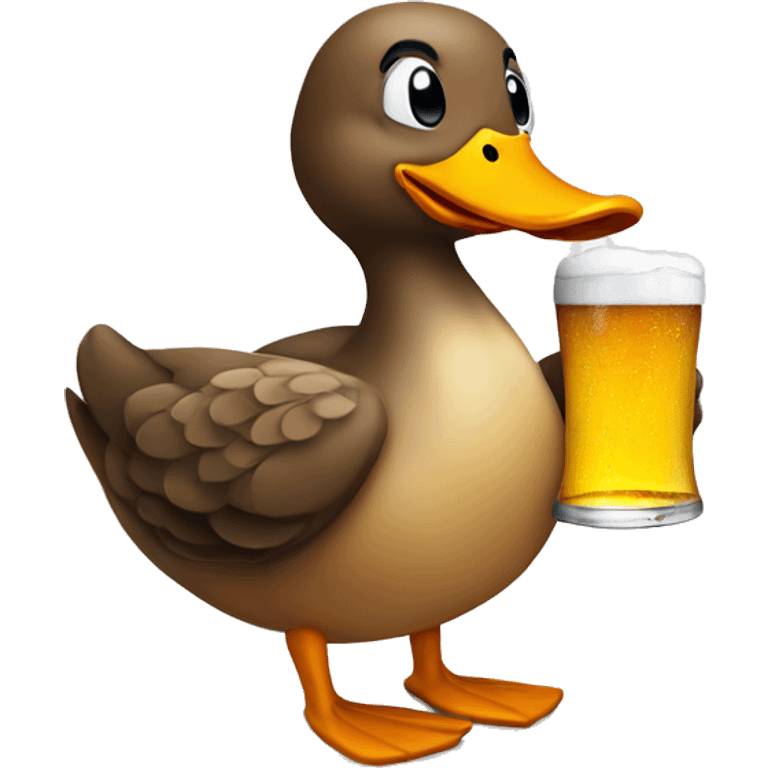 Duck with a beer emoji