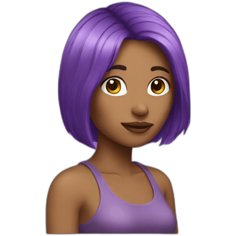 woman purple hair emoji