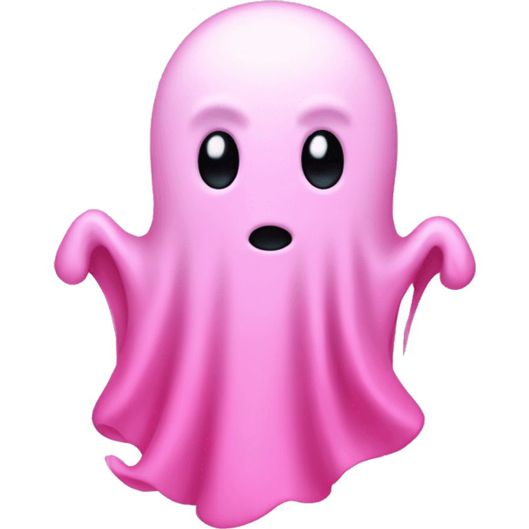 Pink ghost with pink bow  emoji