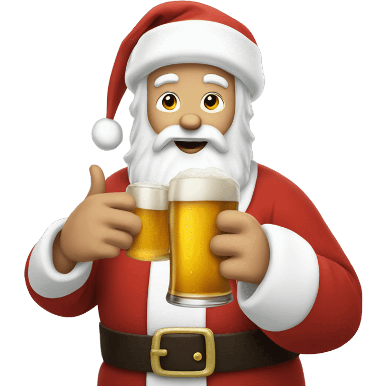 santa drinking beer  emoji