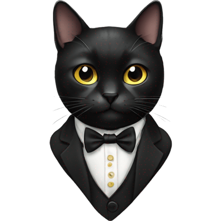 black cat with bow tie emoji