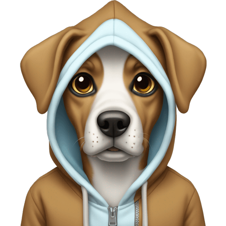 Dog wearing a hoodie emoji