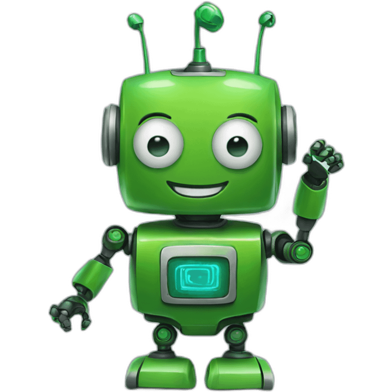 happy green robot emoji