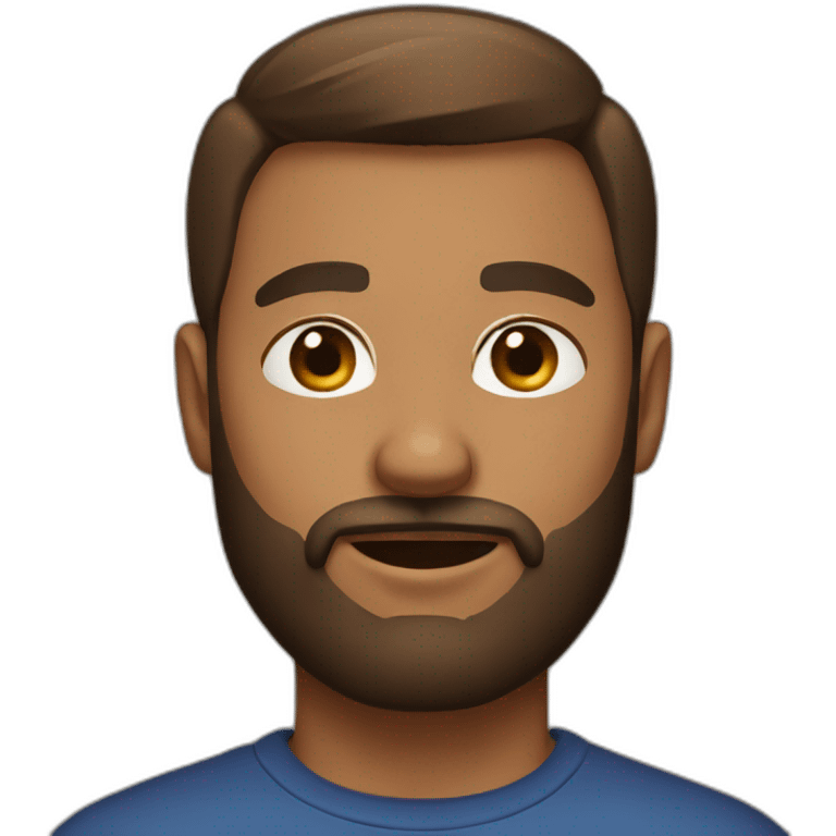 beard and short hair, brown male focus emoji