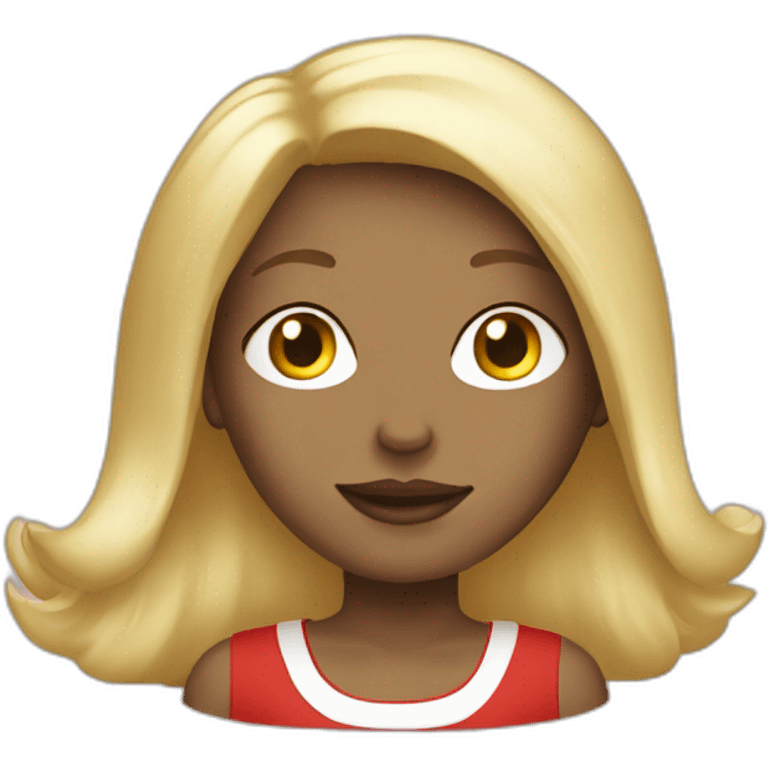 Red White blonde girl emoji