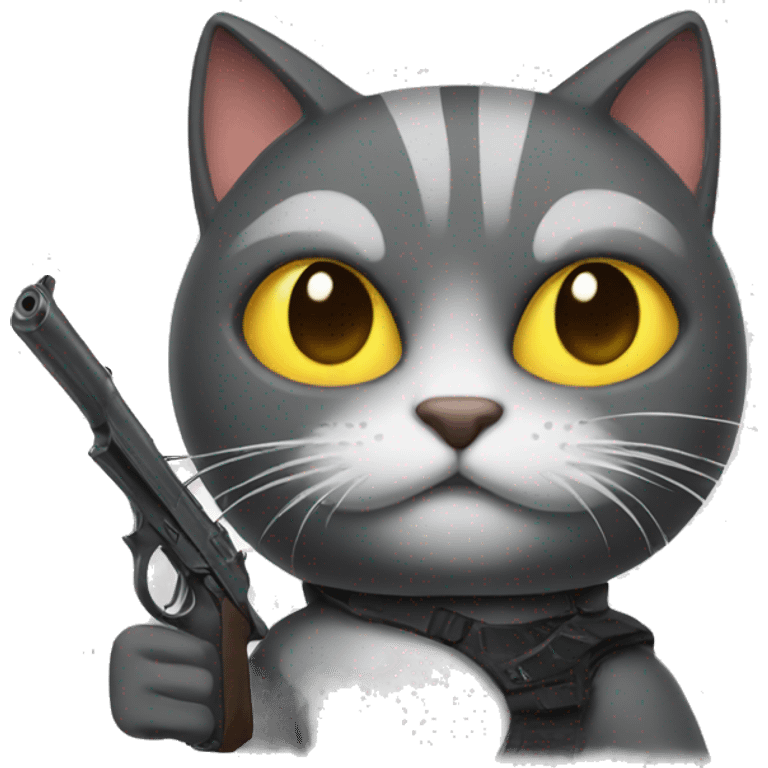 Cat with gun emoji