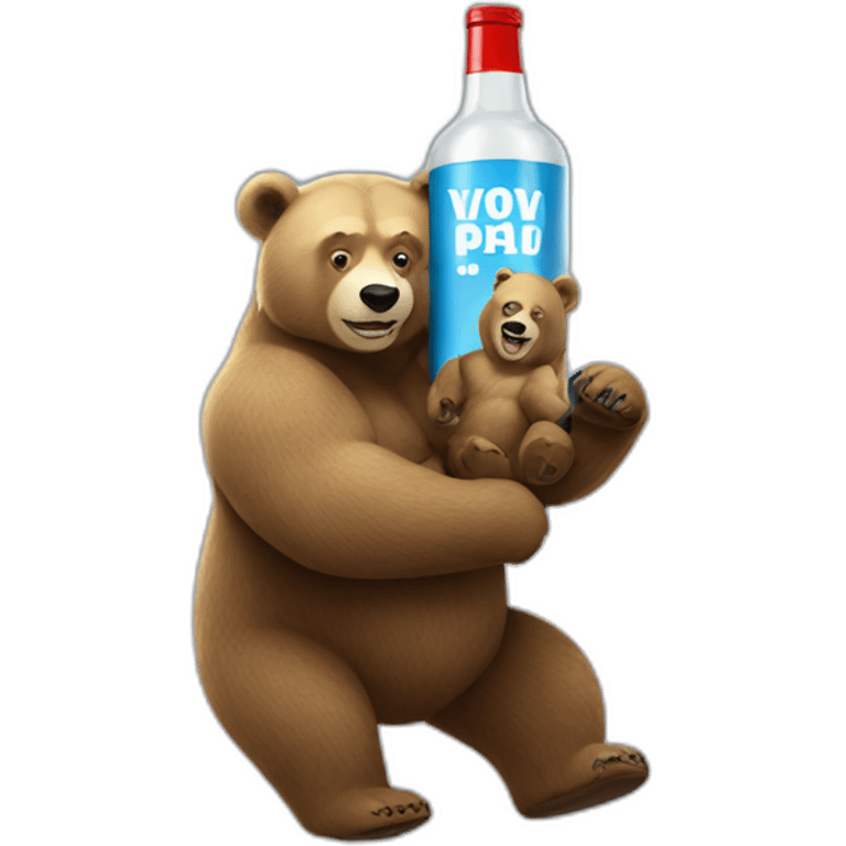 Putin on a bear with a bottle of vozka emoji