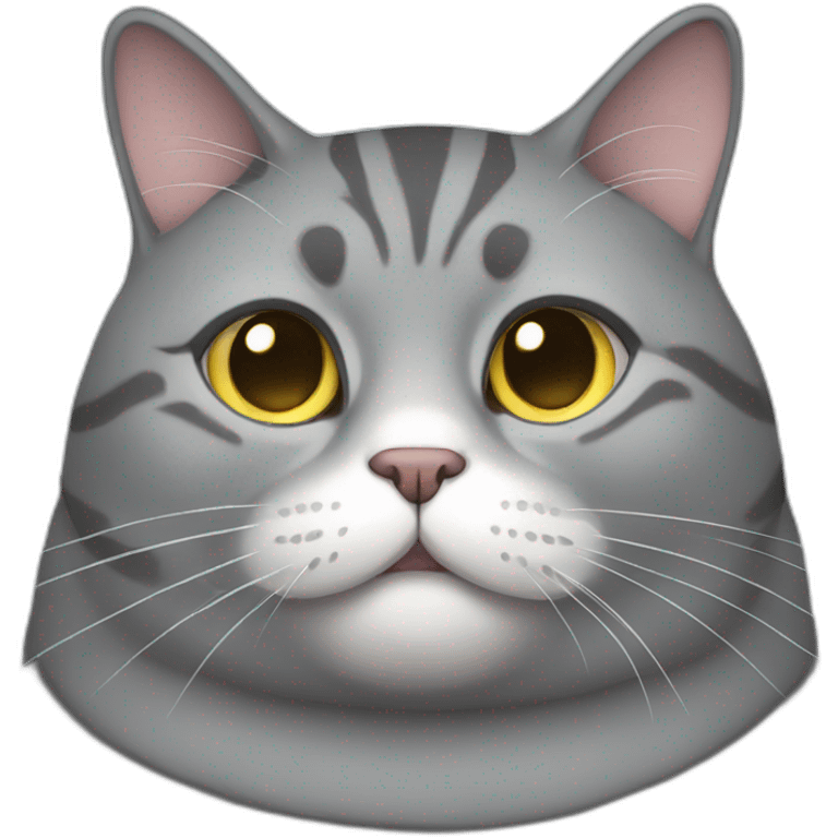 Fat grey cat emoji