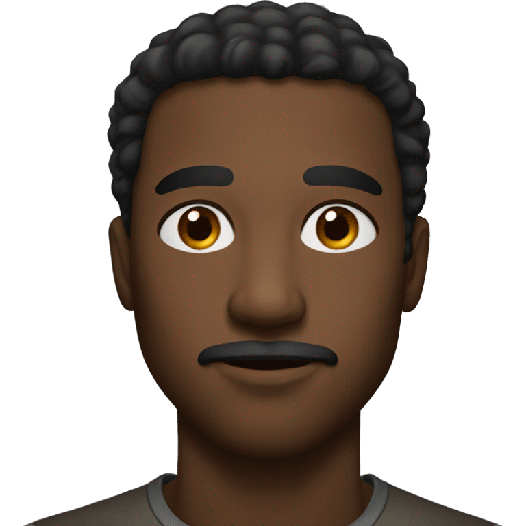 a black guy with brown eyes slight moustash emoji