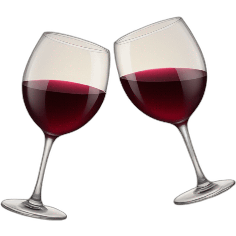 Two glasses of red wine are toasting emoji