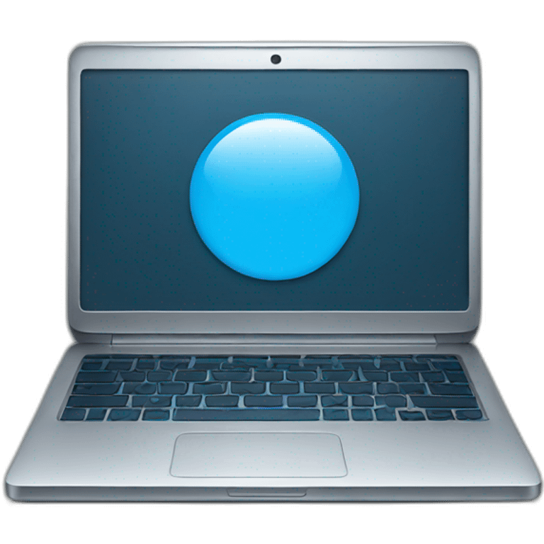 laptop with single blue infinite loop emoji