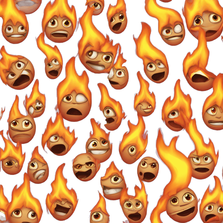 Cara con fuego en los ojos emoji