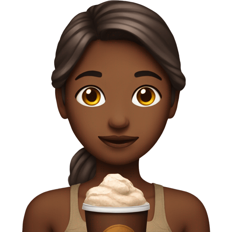 girl with a cacao emoji